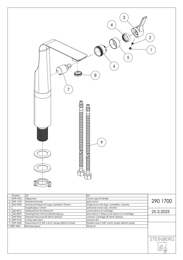 Artikelbild 3 des Artikels „Steinberg WT-Einhebelmischer Serie 290 Ausl. 150mm, ohne Ablaufgarnitur, chrome “