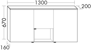 Burgbad Chiaro 2.0 Spiegelschrank 130x67x20cm, 3trg, bs versp, li, sa ma