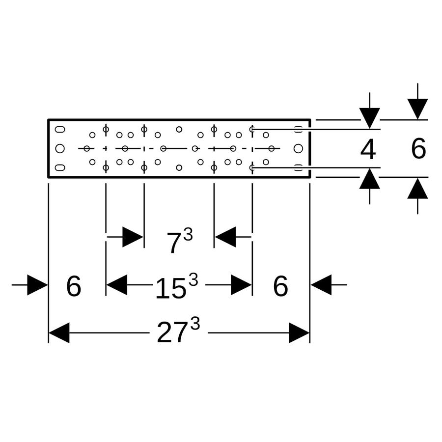 Artikelbild 3 des Artikels „Geberit Montageplatte Anschl.dist. 73 o. 153mm, ger, 2-fa., vz Anschlussdistanz 73 oder 153 mm“