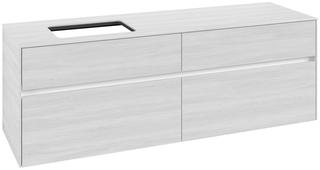 V&B Waschtischunterschrank Collaro 160x54,8x50cm, WT l, LED 12W, wh. Wo.
