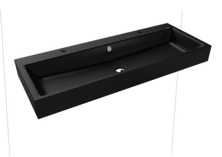 Kaldewei Wand-Waschtisch PURO 3167 120x46, 1 Hahnl., we., P-E, sw matt 100