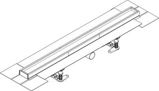 Duschrinne RainDrain Compact Komplettset, befliesbar, für flache Installation, chrom