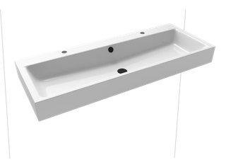 Kaldewei Wand-Doppel-WT PURO 3167-D 120x46, 2x1 Hahnl., sw, P-E, weiß