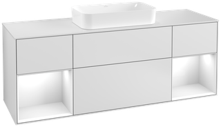 V&B WTU Abd.-Pl. wh. m Finion 160x60cm, Reg glo wh. Lac, wh. m lacquer