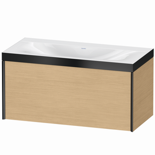DU WTU XViu/Viu, 1 Ausz 503x1000x480mm o.HL, schw.m./Ei. Natur,Ra. B2 ES Nussb