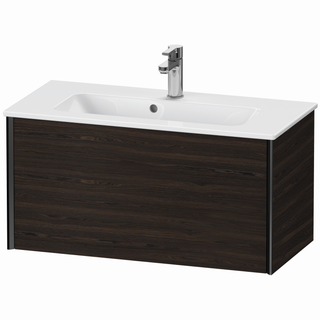 DU WTU XViu wandhängend,400x810x390mm 1Auszugschwarz matt/Nussb. geb. ES Nussb