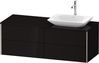 DU Konsolen-WTU wh. XViu 1400x509x550mm 4SK, TA rechts, Schwarz hgl, ES Ah. Bs