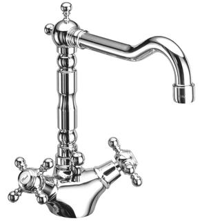 Herzbach WT-2-Griff. Anais Classic mit schwenkbarem Auslauf, chrom-gold
