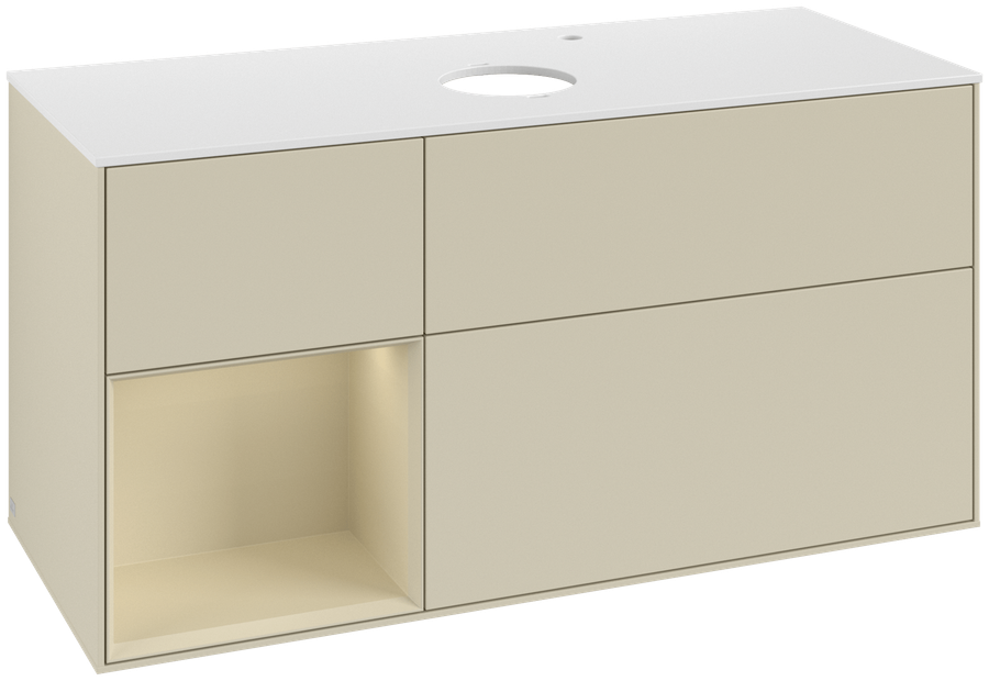 Artikelbild 1 des Artikels „V&B Waschtisch-Unterschrank Finion 120cm, Pl w m, Rg si G m La, si Gr m Lac Regal Silk Grey Matt Lacquer | silk grey matt lacquer“