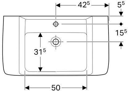 Artikelbild 4 des Artikels „Geberit Waschtisch Renova Plan 85x48cm, w, Ablagefl. beids., m HL, m ÜL 85 x 48 cm | weiß“