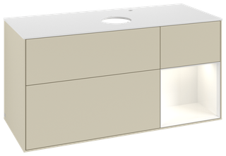 V&B Waschtisch-Unterschrank Finion 120cm, Pl w m, Rg g wh. Lac, si Gr m Lac