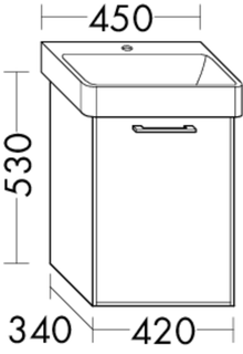 Burgbad Osera Waschtisch-Unterschrank 42x34x53cm, 1 T, re, mar Dekor Trüffel