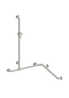 HEWI Duschhandlauf 801 1185/762x1250mm, li-grau, m Brausest., m