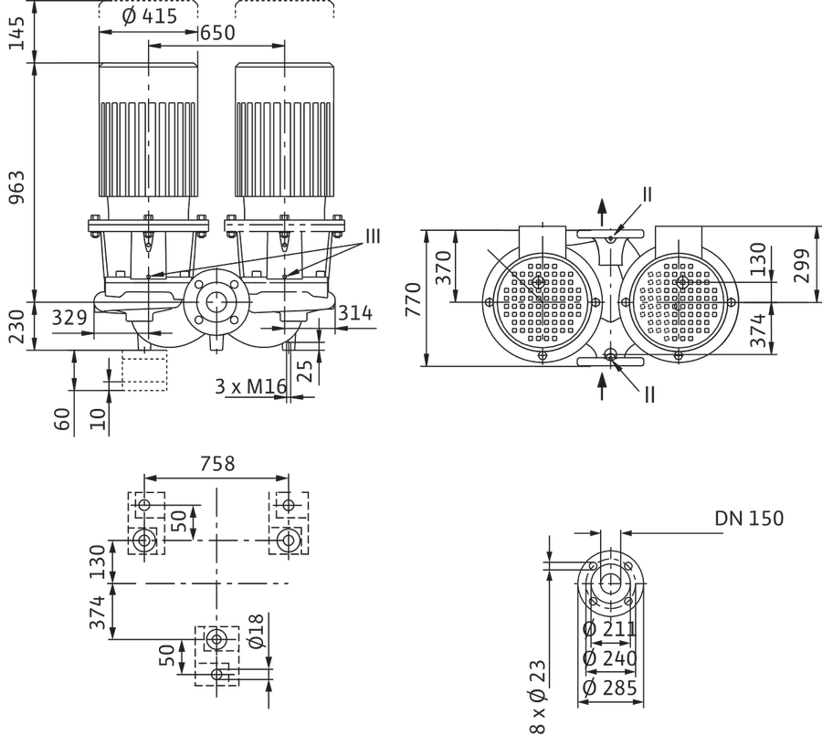 Artikelbild 4 des Artikels „Wilo Trockenläufer-Standard-Einzelpumpe DL 150/305-30/4-S1 “