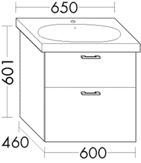 Burgbad Waschtischunterschrank sys30 60x60,1x46cm, Aqua, 1 Schublade/1 Auszug