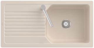 V&B Flächenbündige Spüle Linara 60 Flat m Abl.garn, Hand., ivory CeramicPlus