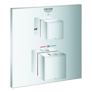 GROHE Fertigmontageset Grohtherm Cube UP-Wannen-Thermostat, mit integrierter 2-Wege-Umstellung