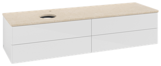 V&B WT-Unterschrank o. F-Struktur Antao 160x50cm, HL, WBP botti., glo wh. Lac