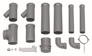Vaillant Basis-Anschluss-Set DN 130, f 2 Gerä., Abgasl. im Scht., PP