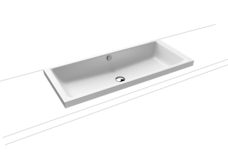 Kaldewei Aufsatzwaschtisch PURO S 3174 90x38,5, o. Hahnl., sw, P-E, alp-we matt
