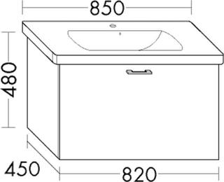 Burgbad Waschtischunterschrank Diago 82x48x45cm, 1 Ausz., dunkelgr. Ultramatt