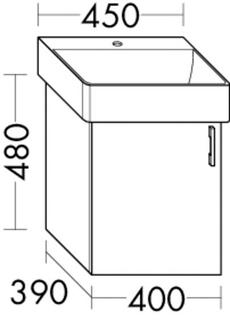 Burgbad Waschtischunterschrank Diago 40x48x39cm, rechts, Sand Matt, 1 Tür