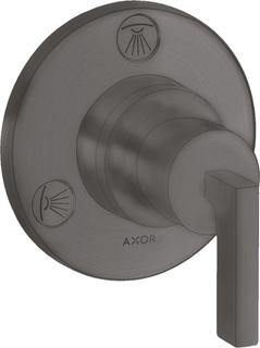 hansgrohe Fertigmontageset Trio/Quattro UP-Ab- + Um-V, m Hebel, brush. bla vc