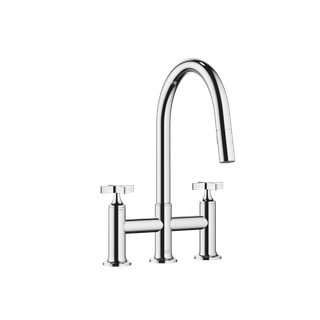 Dornbracht Dreiloch-Brückenarmatur VAIA Pull-d m Brausefkt., Ausl. 240mm, chrom