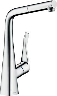 hansgrohe SPT-EHM 320 Metris M71 mit Ausziehauslauf, 1jet, chrom