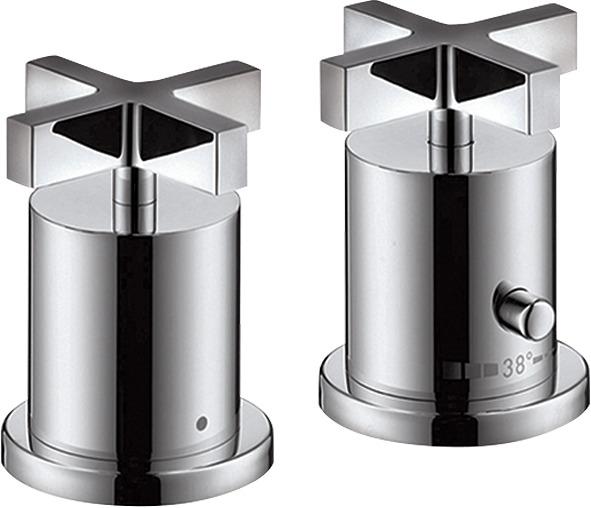 Artikelbild 1 des Artikels „hansgrohe Fertigmontageset Axor Citterio 2-L-W-Ran-Arm, m Therm., Kreuzgr., chr chrom“