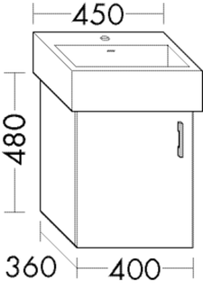 Burgbad Waschtischunterschrank sys30 40 x 48 x 36 cm, 1 Tür