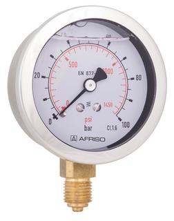 Afriso Rohrf.Glyzerin.MM RF63 D701 rad. Gehäuse 63mm, G 1/4 B, 0/25 bar