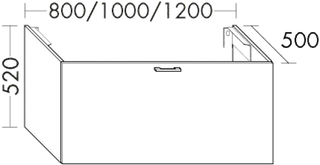 Burgbad Waschtischunterschrank sys30 120x52x50cm, Echo, 1 Auszug
