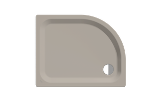 Kaldewei Duschwanne ZIRKON 605-2 100x80x3,5cm, m Träg., P-E, warm grey30