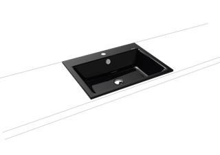 Kaldewei Einbau-Waschtisch PURO 3151 60x46cm, 1 Hahnl., ch, P-E, schwarz