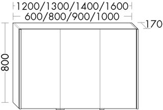 FORMAT Design LED-Spiegelschrank SPKV weiß Hochglanz, 900x800mm, 2 Türen