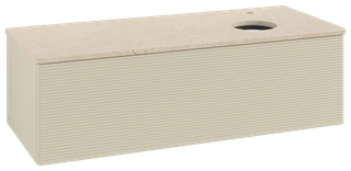 V&B WT-Unterschrank m F-Struktur Antao 120x36x50cm, HL, WBP botti., si Gr m Lac