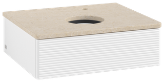 V&B WTU m F-Struktur -Beleuchtung Antao 60x19x50cm, HL, WBP botti., wh. m Lac