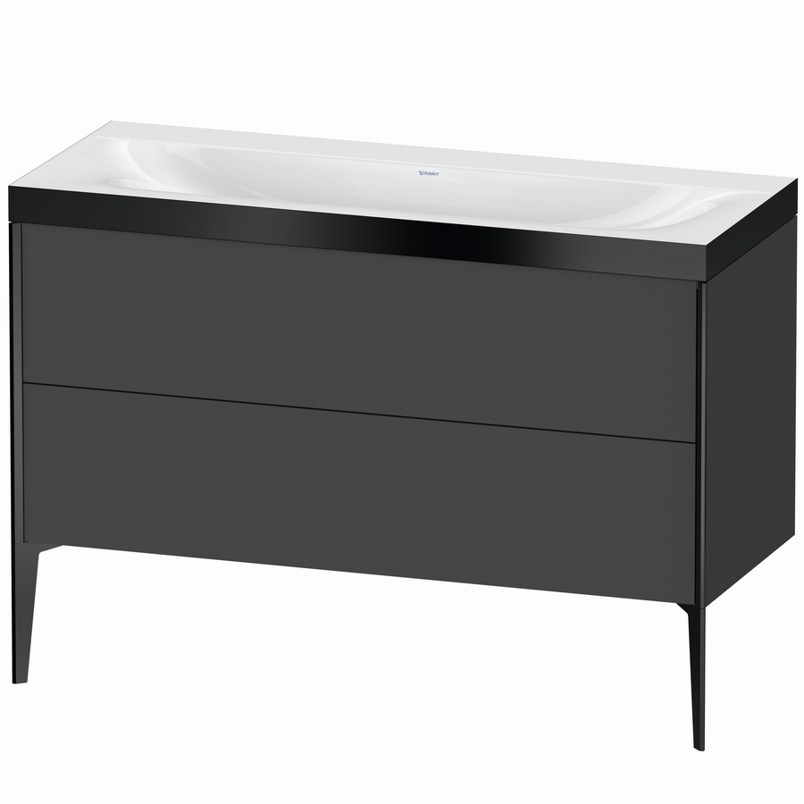 Artikelbild 2 des Artikels „Duravit WT-Unterschrank c-bonded XViu 120x48cm, 2 AZ, o HL, s m, R P, graph m Rahmen P | graphit matt“