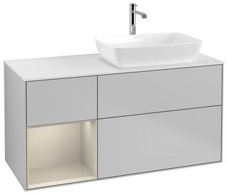 V&B WT-Unterschrank Wandbel. Finion 120cm, Pl wh. m, Reg sa m Lac, lig Gr m