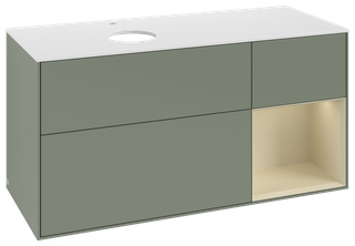V&B WT-Unterschrank Wandbel. Finion 120cm, Pl w m, Rg si G m Lac, Oli. m Lac