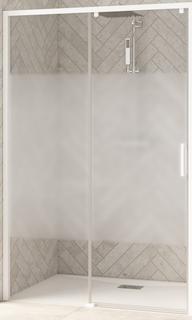Kinedo Smart Design C110 Schiebetür FtLi tgProfil weiß Dekorglas Cosmos Nische CF