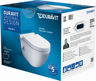 Duravit Wand-Tiefspül-WC-Set Starck 3 mit WC-Sitz, weiß