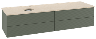 V&B WT-Unterschrank m F-Struktur Antao 160x50cm, HL, WBP botti., lea gre. m Lac