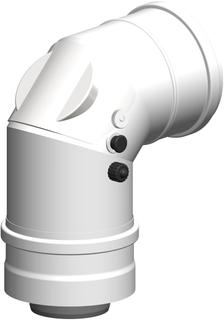 ATEC Kontroll-Bogen PolyClassic DN 80/130, 87Gr, seitl. Messöff., PP, we