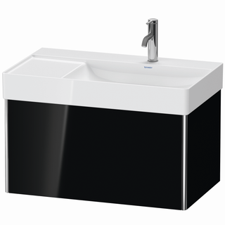 DU WTU XSquare 397x784x460mm, 1 Auszug, Schwarz Hochglanz ES Nussb