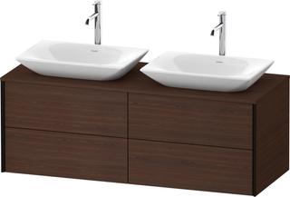 Duravit Waschtisch-Unterschrank XViu 140x55x50,9cm, 4 La, sw m, Nussb geb.