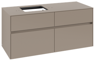 V&B Waschtischunterschrank Collaro 120x54,8x50cm, Waschtisch links, taupe