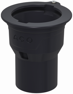 ACO Bodenablauf Passavant DN 100, Halterand, senkrecht, Gusseisen