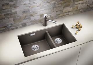 Blanco Beck. SUBLINE 430/270-U SILGRANIT 75,5x46cm, schwarz, Hauptbecken links